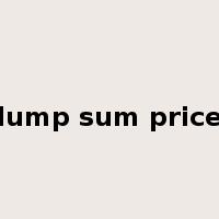 lump sum price是什么意思