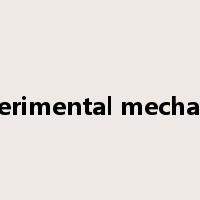 experimental mechanics是什么意思