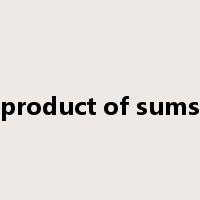 product of sums是什么意思