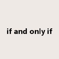 if and only if是什么意思