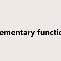 elementary function是什么意思