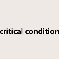 critical condition是什么意思