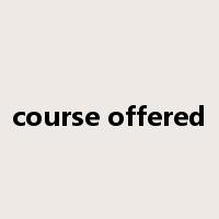 course offered是什么意思