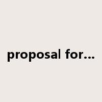 proposal for…是什么意思