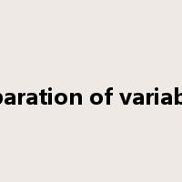 separation of variables是什么意思