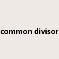common divisor是什么意思