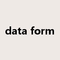 data form是什么意思