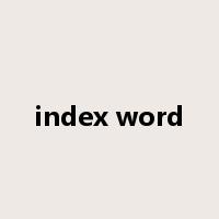 index word是什么意思