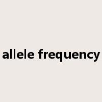 allele frequency是什么意思