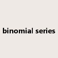 binomial series是什么意思