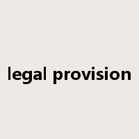 legal provision是什么意思