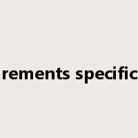 requirements specification是什么意思