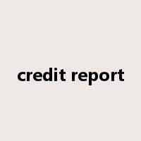 credit report是什么意思