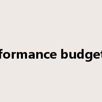 performance budgeting是什么意思