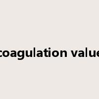 coagulation value是什么意思