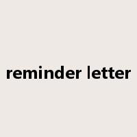 reminder letter是什么意思