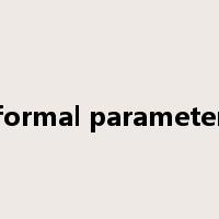 formal parameter是什么意思