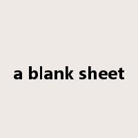 a blank sheet是什么意思