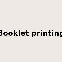 Booklet printing是什么意思