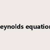 reynolds equation是什么意思