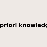 a priori knowledge是什么意思