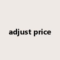 adjust price是什么意思
