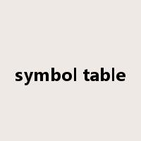 symbol table是什么意思