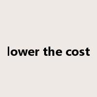 lower the cost是什么意思