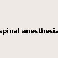 spinal anesthesia是什么意思