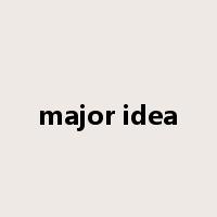 major idea是什么意思