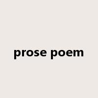 prose poem是什么意思