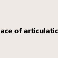 place of articulation是什么意思