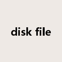 disk file是什么意思