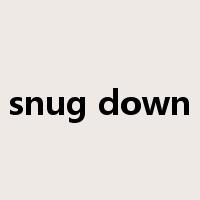 snug down是什么意思