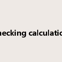 checking calculation是什么意思