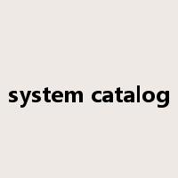 system catalog是什么意思