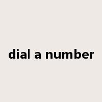 dial a number是什么意思