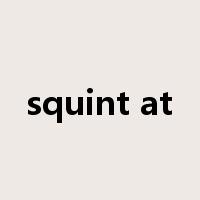 squint at是什么意思