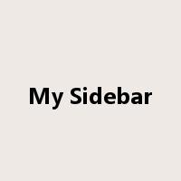 My Sidebar是什么意思