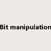Bit manipulation是什么意思