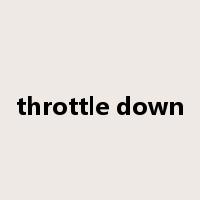 throttle down是什么意思