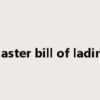 master bill of lading是什么意思