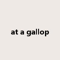 at a gallop是什么意思