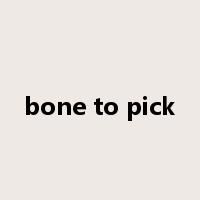 bone to pick是什么意思