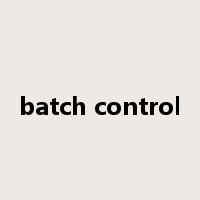 batch control是什么意思