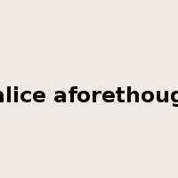 malice aforethought是什么意思