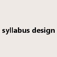 syllabus design是什么意思