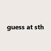 guess at sth是什么意思