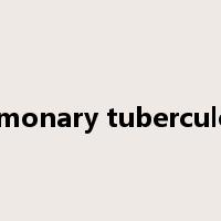 pulmonary tuberculosis是什么意思