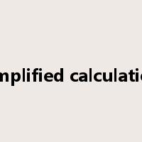 simplified calculation是什么意思